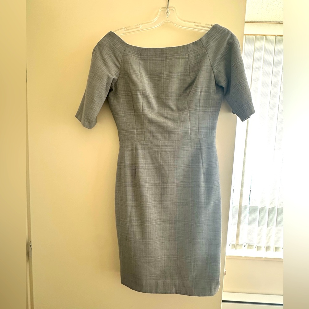 Tiger of Sweden size 36 (size small) gray plaid boatneck dress